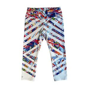Athleta Women's Medium Printed High Rise Crop Leggings Activewear‎ Colorful